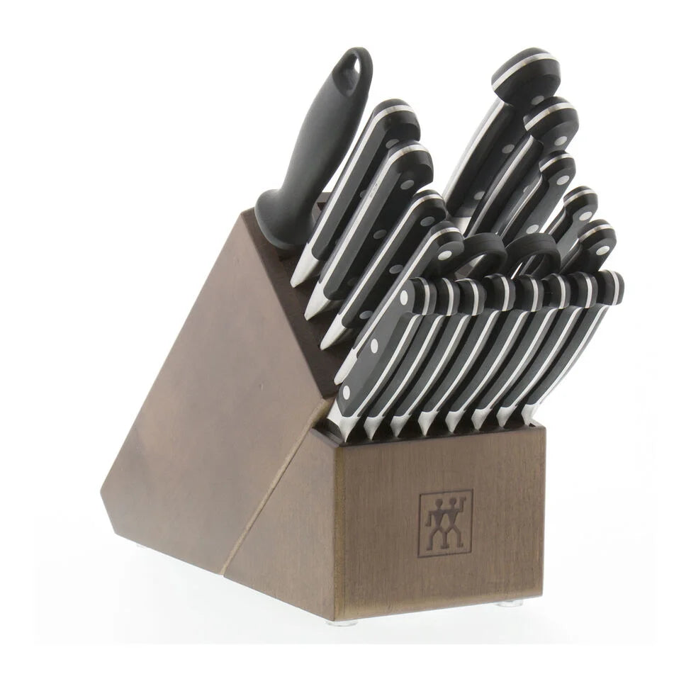 20-pc, Knife block set, brown