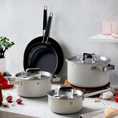 8-pc Stainless Steel Cookware Set, Ivory