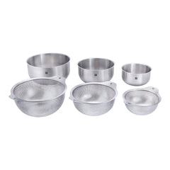 6-pc, Bowl and Strainer Set, silver