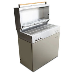 Propane gas grill, taupe