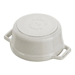 0.25 qt, Mini Round Dutch Oven, white truffle