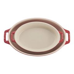 2-pc, Oval Baking Dish Set, cherry