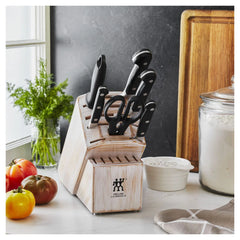 7-pc, Knife block set, rustic white