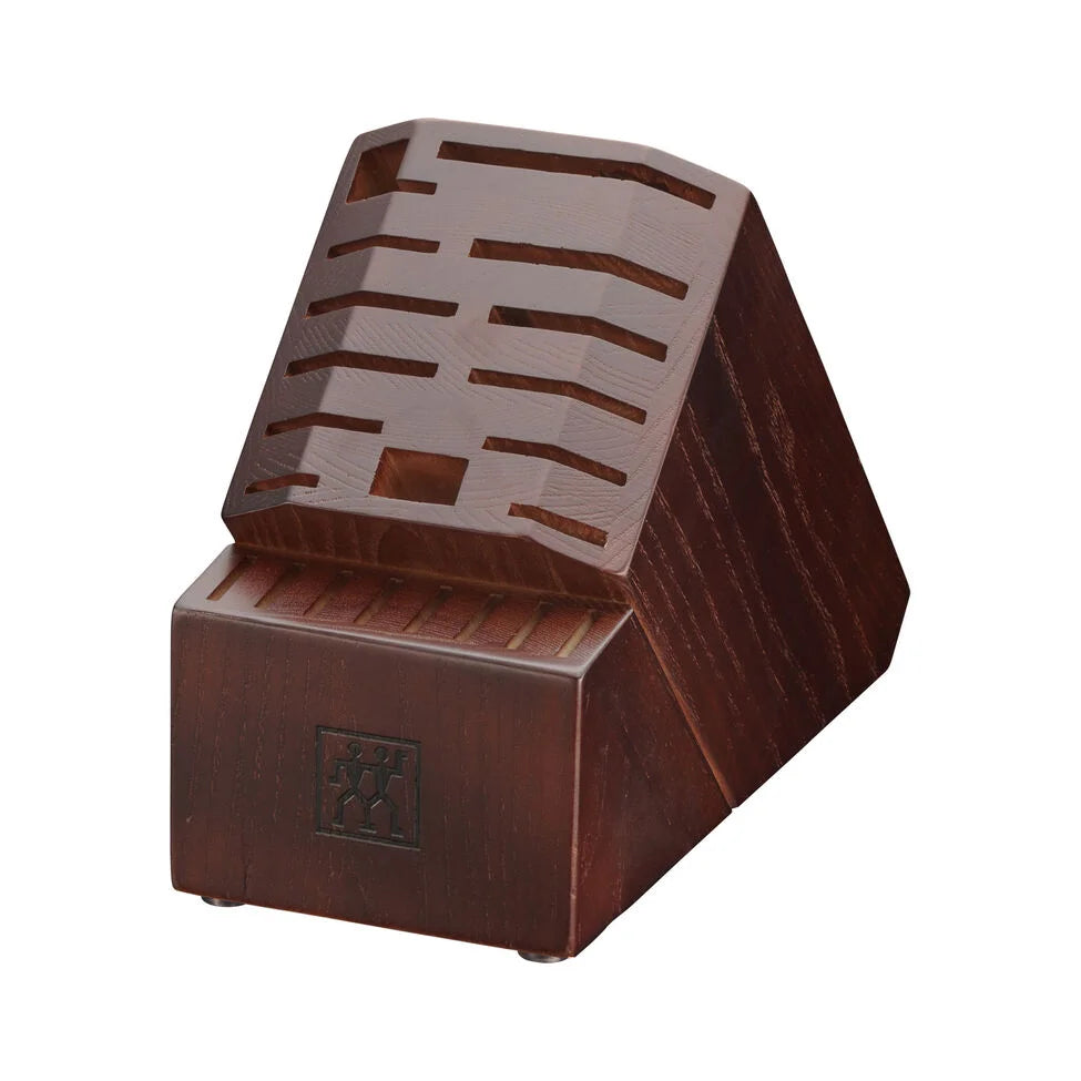 Ash, Pro Knife Block Empty With Walnut Stain