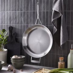 12.5-inch, 18/10 Stainless Steel, Fry Pan With Helper Handle