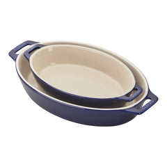 2-pc, Oval Baking Dish Set, dark blue
