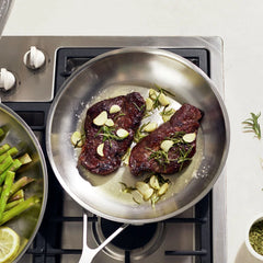 2-pc Stainless Steel Fry Pan Set