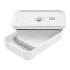 L Flat, Vacuum Lunch Box, Plastic, White-grey