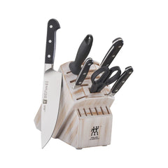 7-pc, Knife block set, rustic white