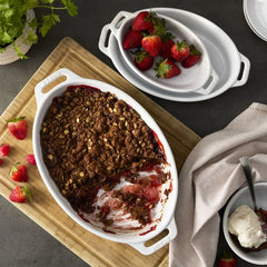 3-pc, Oval, Bakeware Set, White