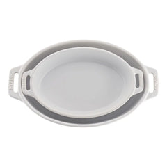 2-pc, Oval Baking Dish Set, white