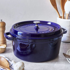 4 qt, Round, Dutch Oven, Dark Blue