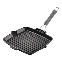 9.5-inch, Square, 9.5" Folding Grill, Black Matte