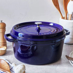 5.5 qt, Round, Dutch Oven, Dark Blue