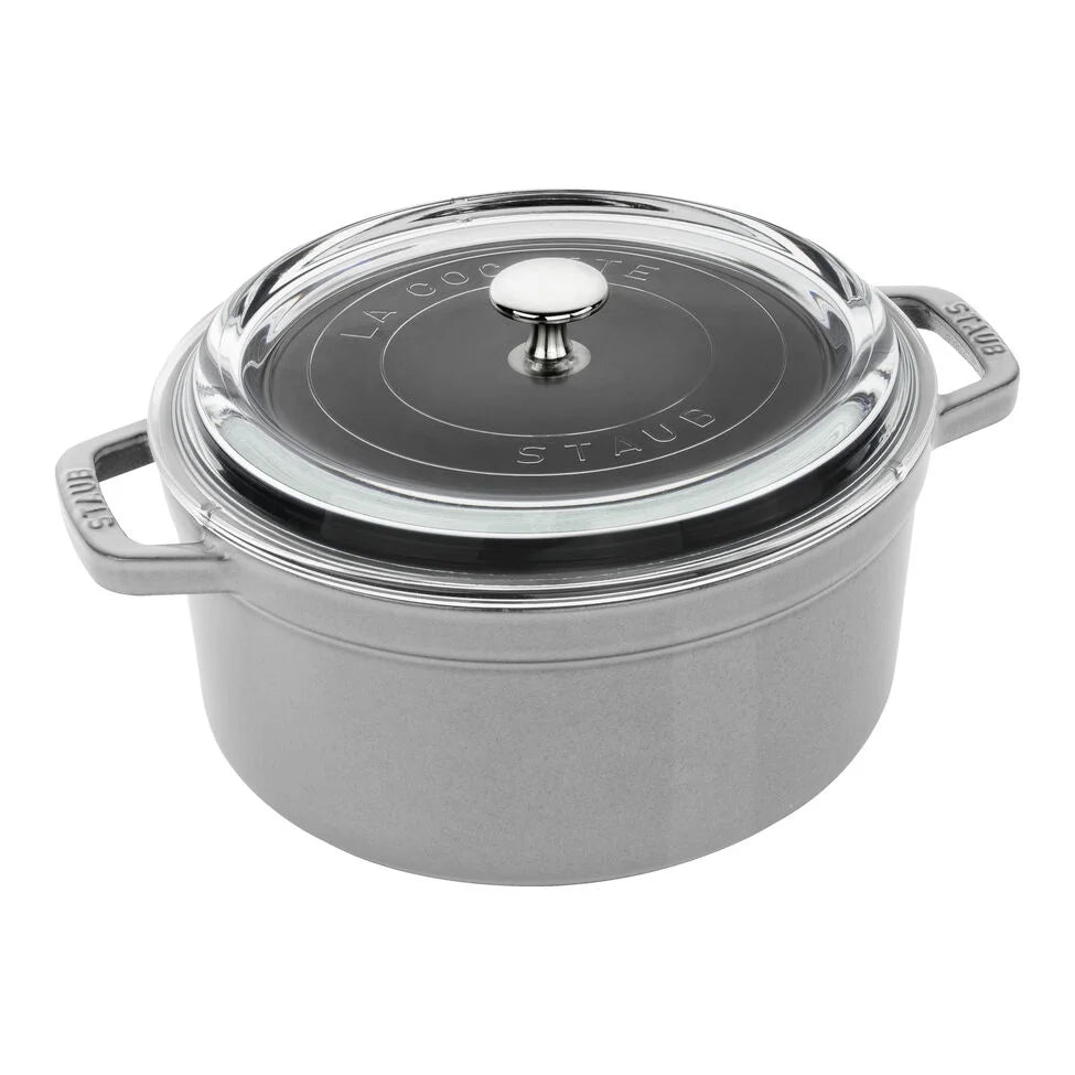 4 qt, Round, Glass Lid Dutch Oven, Graphite Grey