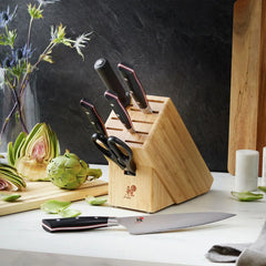 7-pc, Knife block set, natural