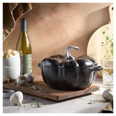 3.5 qt, Pumpkin, Dutch Oven With Stainless Steel Knob, Black Matte