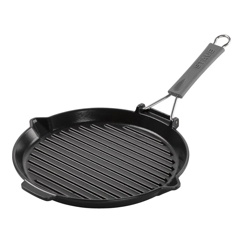 11-inch, Round, 10" Folding Grill - Black, Black Matte