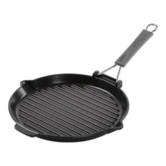 11-inch, Round, 10" Folding Grill - Black, Black Matte