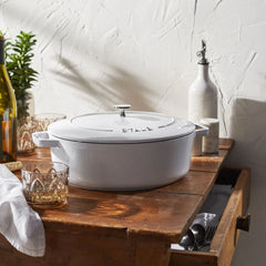 6.25 qt, Wide Oval Dutch Oven, pure-white