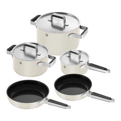 8-pc Stainless Steel Cookware Set, Ivory