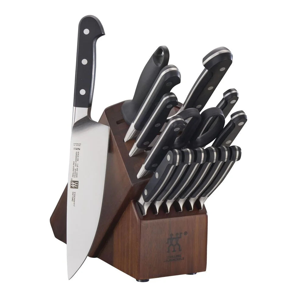 16-pc, Knife block set, acacia