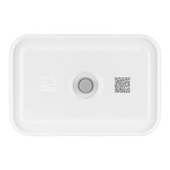 L Flat, Vacuum Lunch Box, Plastic, White-grey
