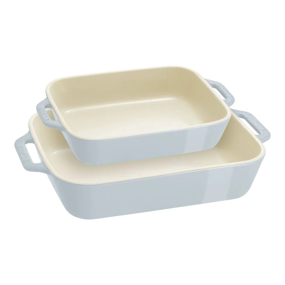 2-pc, Rectangular Baking Dish Set Macaron, light blue