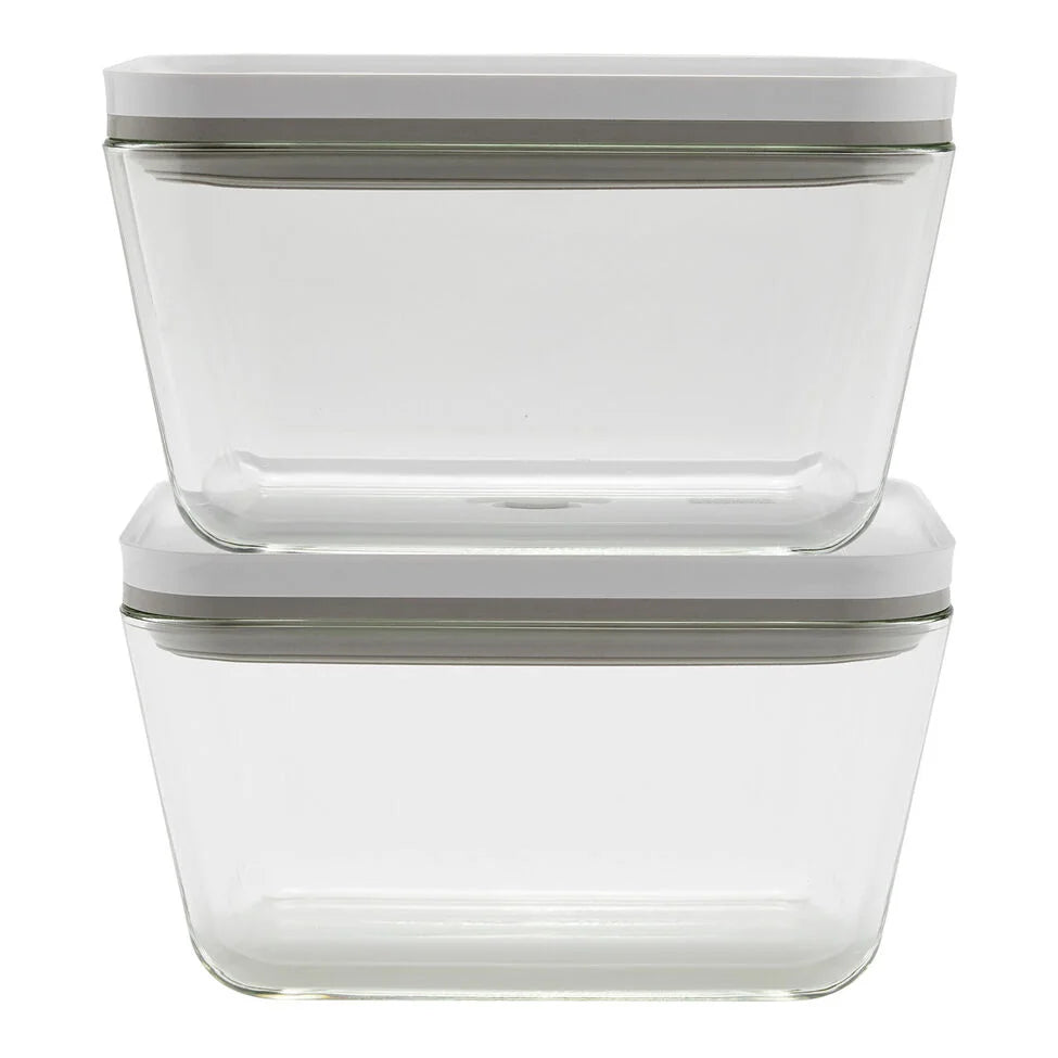 L / 2-pc, Large Vacuum Container, Glass, Grey