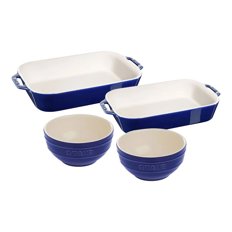 4-pc, Baking And Bowl Set, Dark Blue