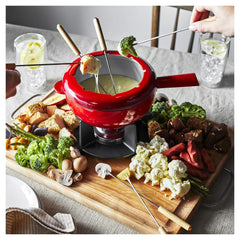 8-inch, Cast Iron, Fondue Set Enamel