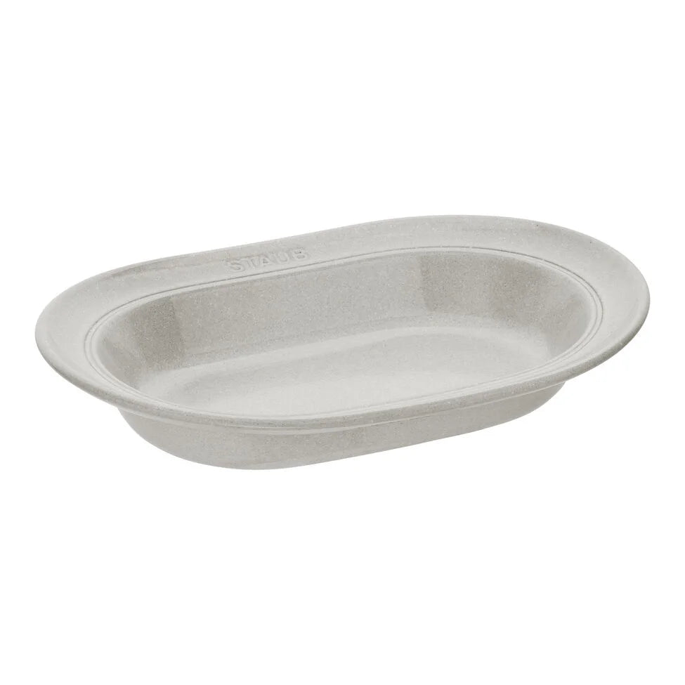 10-inch, Oval Serving Dish, white truffle
