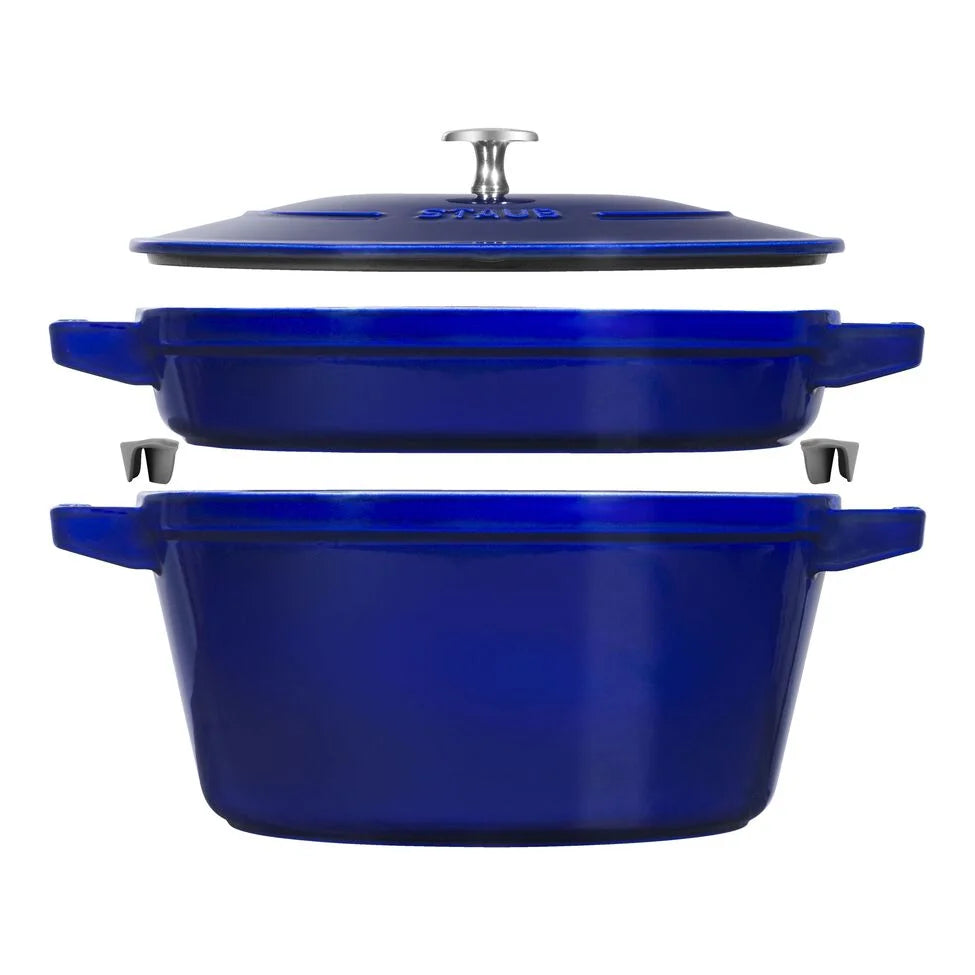 3-pc Stackable Set, Dark Blue, Cast Iron