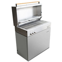 Natural gas grill, light grey