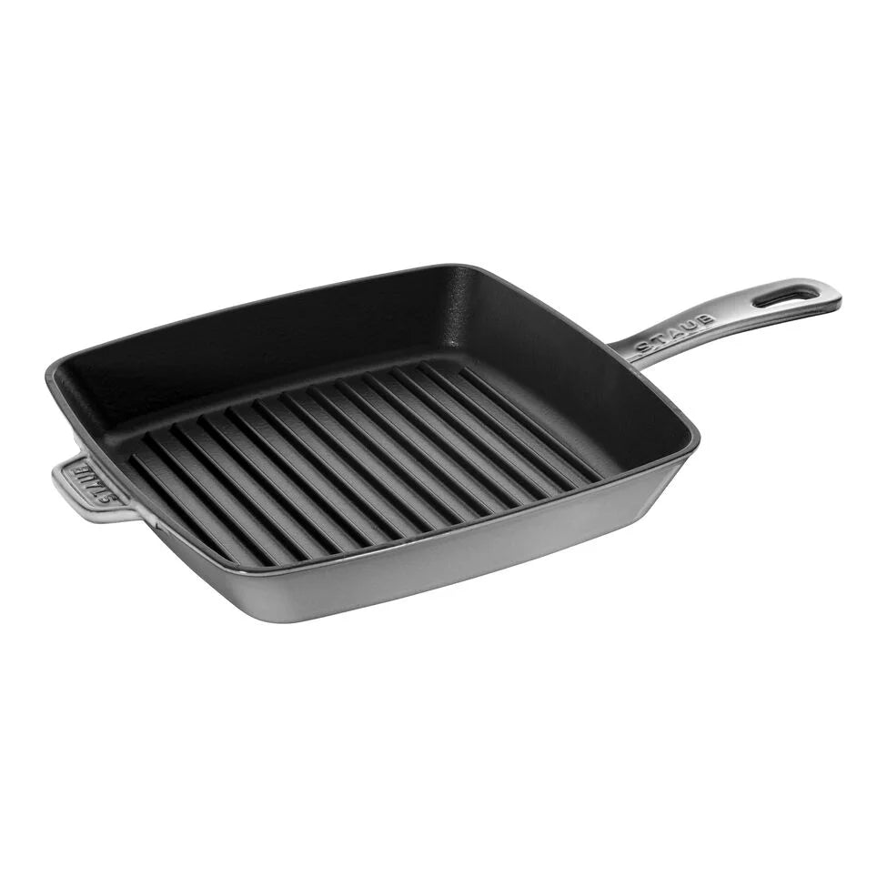10-inch, Cast Iron, Square, Grill Pan, Graphite Grey