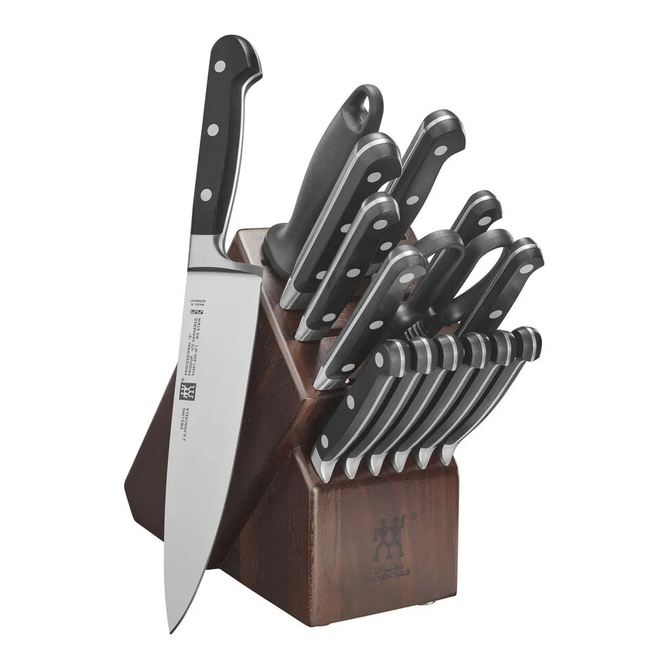 16-pc, Knife block set, walnut