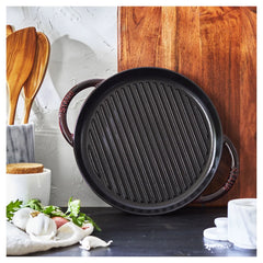 10-inch, Round Double Handle Pure Grill, grenadine