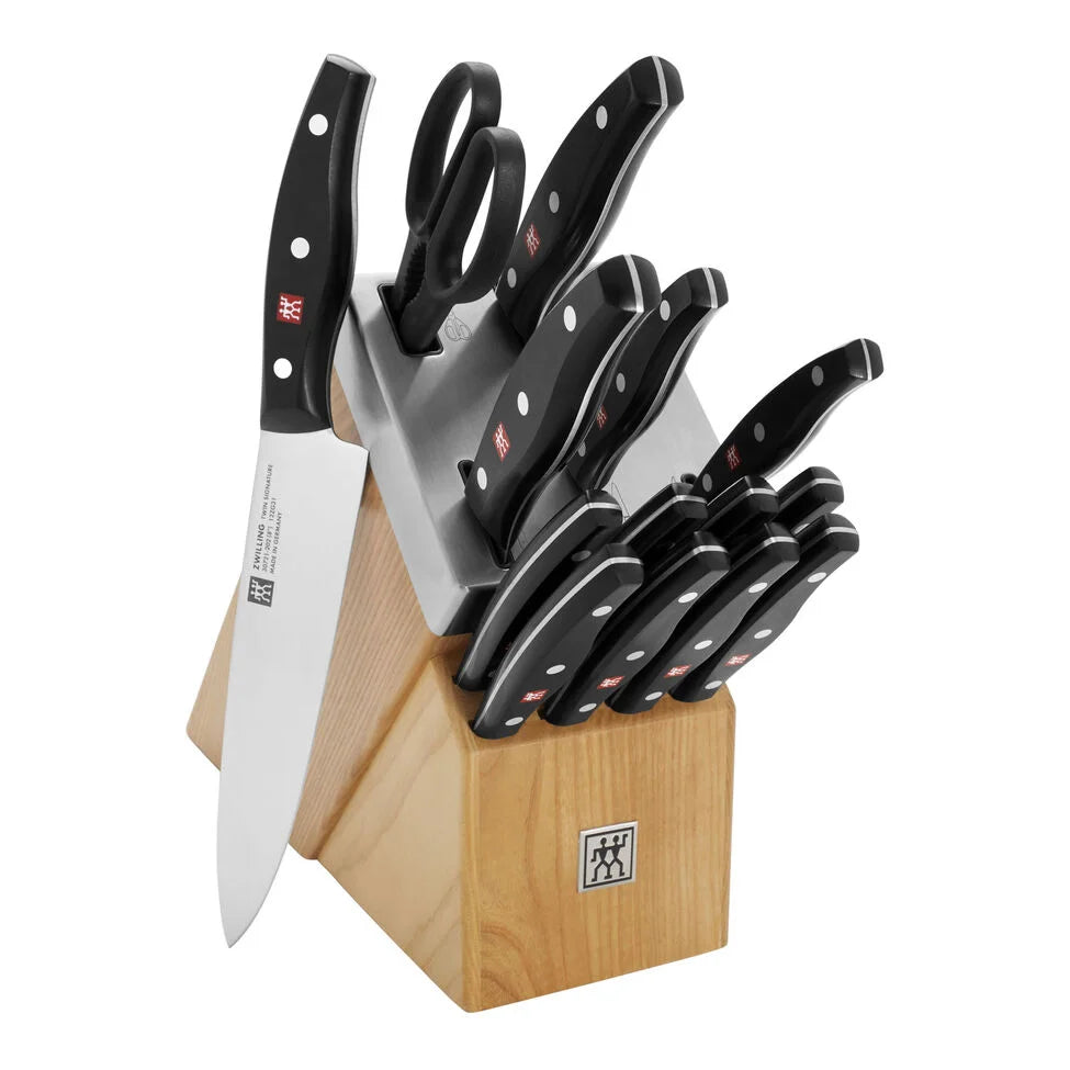 15-pc, Self Sharpening Knife block set, natural
