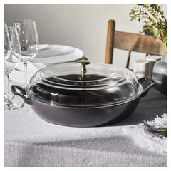 3.5 qt, Braiser With Glass Lid, Black Matte