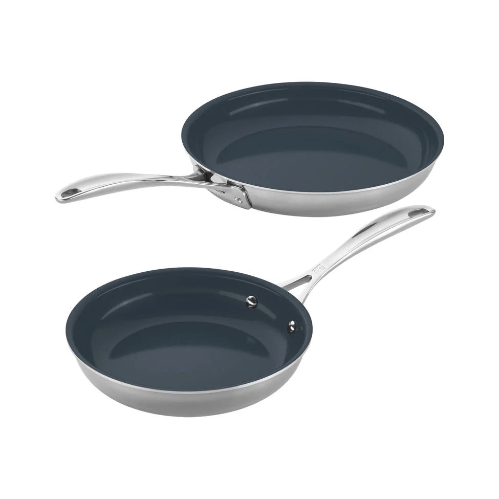 2-pc, Stainless Steel, Ceramic Coating, Non-stick, Frying Pan Set