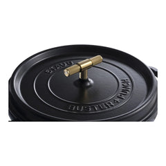 7 qt, Round, Dutch Oven Buster And Punch, Black Matte