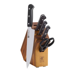 6-pc, Knife block set, acacia