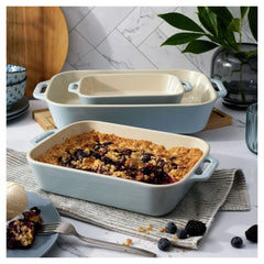 3-pc, Rectangular Baking Dish Set, light blue