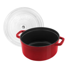 4 qt, Round, Glass Lid Dutch Oven, Cherry