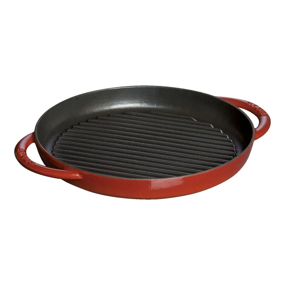 10-inch, Round Double Handle Pure Grill, cherry