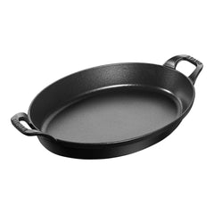 12.5-inch, Oval, Gratin Baking Dish, Black Matte