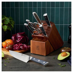 8-pc, Knife block set, brown