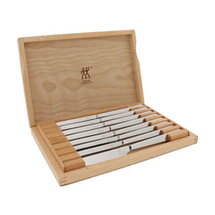 Stainless Steel Steak Knife Set with Wood Presentation Case  , 8-pc