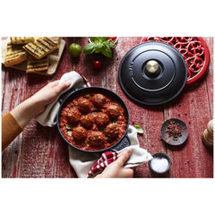 8-inch, Round, Covered Baking Dish With Lid, Black Matte