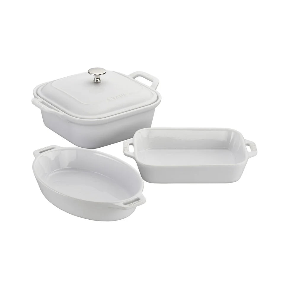 4-pc, Mixed Baking Dish Set, white